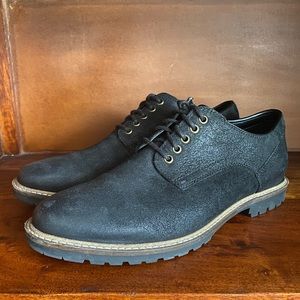 Cole Haan Men’s Nathan Black Suede Derby Lace Up C30072 Size 8 Very Gently Used